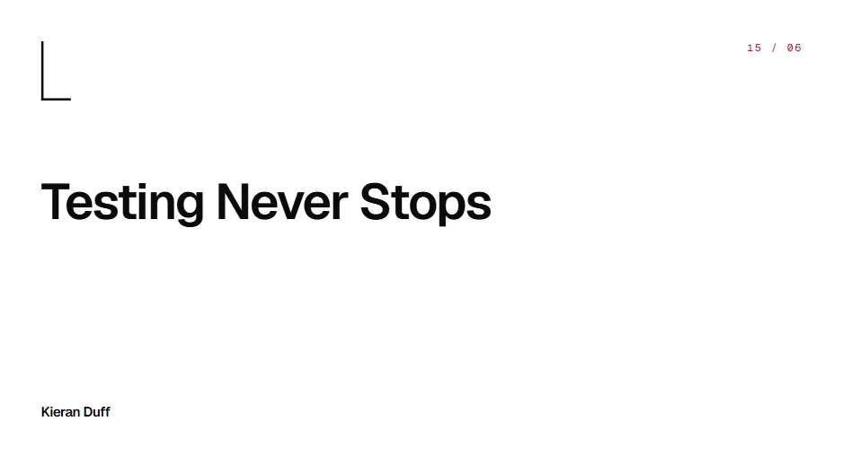 Testing Never Stops cover image