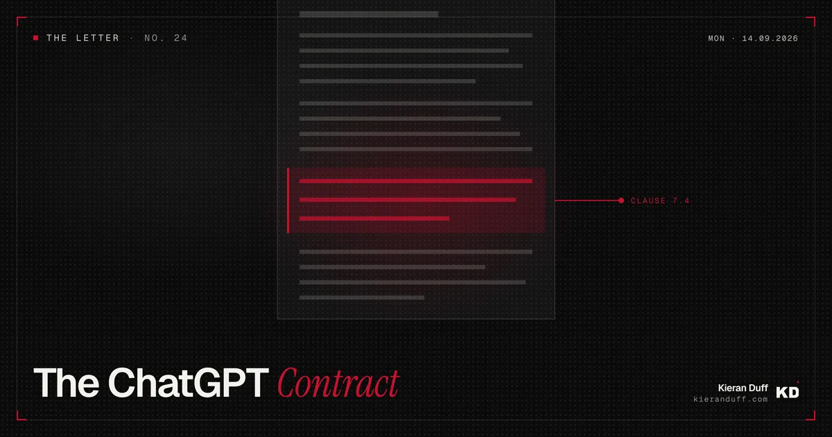 A contract page rendered as grey text lines, with one clause block highlighted in red and labelled Clause 7.4